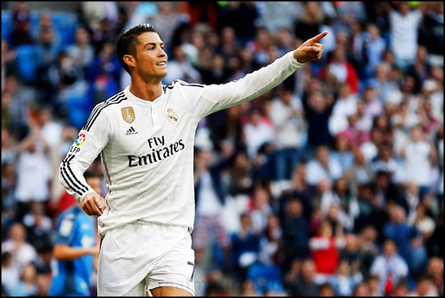 Cristiano Ronaldo after scoring his last hat-trick of the season