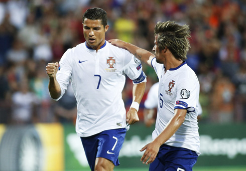 Cristiano Ronaldo and Fábio Coentrão in Armenia vs Portugal