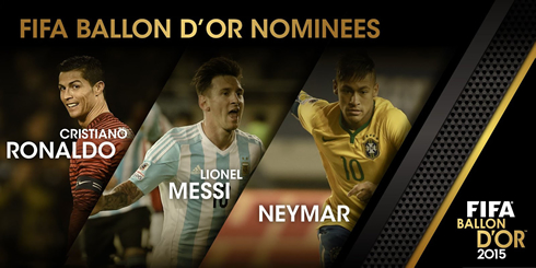 FIFA Ballon d'Or wallpaper, Ronaldo, Messi and Neymar