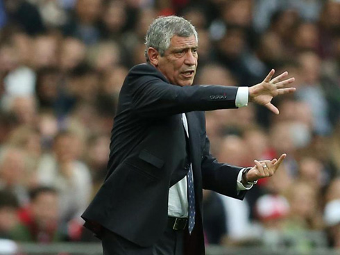 Fernando Santos giving orders to the pitch ahead of the EURO 2016