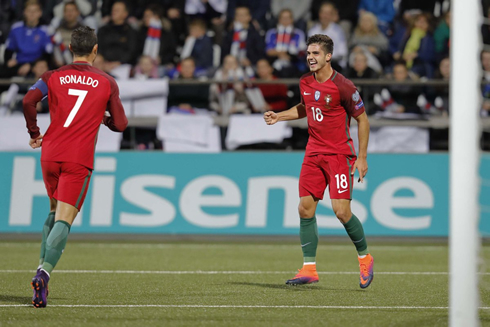 Cristiano Ronaldo and André Silva with Portugal