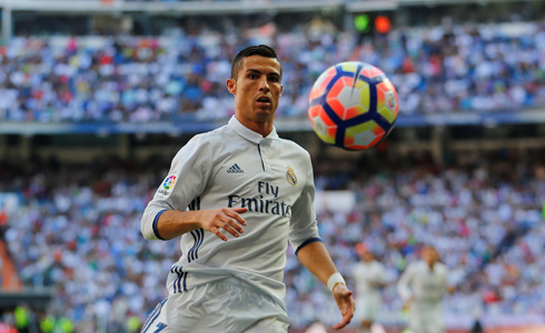 Cristiano Ronaldo focused on the ball