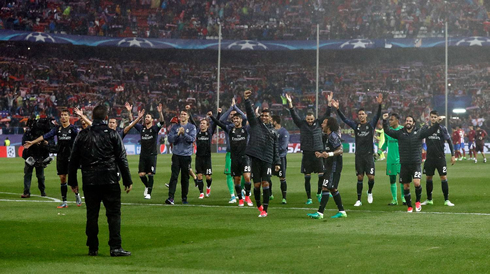 Real Madrid players party at the Vicente Calderón