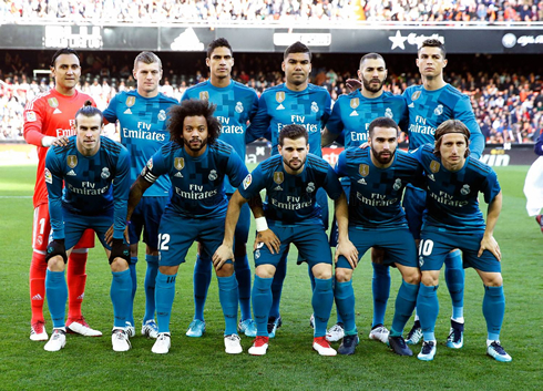 Real Madrid starting eleven vs Valencia in La Liga 2018