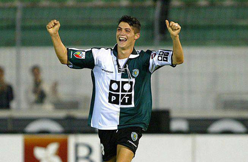 Cristiano Ronaldo first professional goal