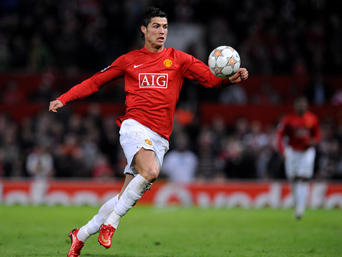 Cristiano Ronaldo playing for Man Utd