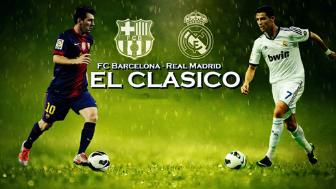 El Clasico poster with Messi and Ronaldo featuring on the front cover