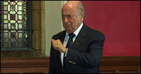 Joseph Blatter mocking Cristiano Ronaldo