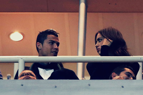 Cristiano Ronaldo and Irina Shayk in the Bernabéu stands