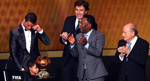 Cristiano Ronaldo crying at the FIFA Ballon d'Or awards