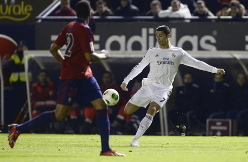 Cristiano Ronaldo shooting the football