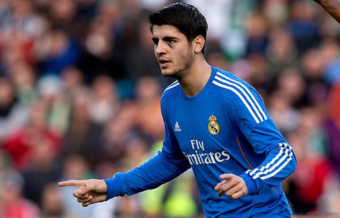 Alvaro Morata scores for Real Madrid with a black eye