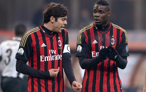 Kaká and Balotelli in Milan, in 2014