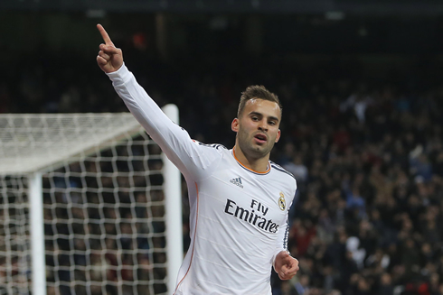 Jesé Rodríguez after scoring another goal for Real Madrid