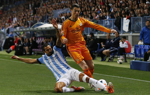 Cristiano Ronaldo getting tackled