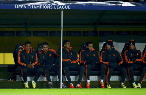 Cristiano Ronaldo in Real Madrid bench