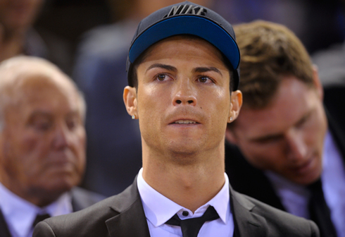 Cristiano Ronaldo in the audience, watching the El Clasico