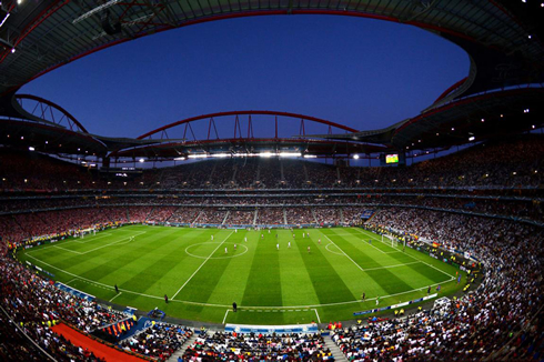 The Estádio da Luz roof view, packed for the Champions League final between Real Madrid and Atletico Madrid