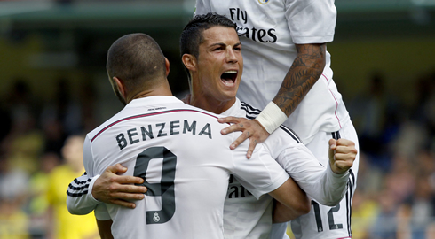 Cristiano Ronaldo and Benzema at the El Madrigal