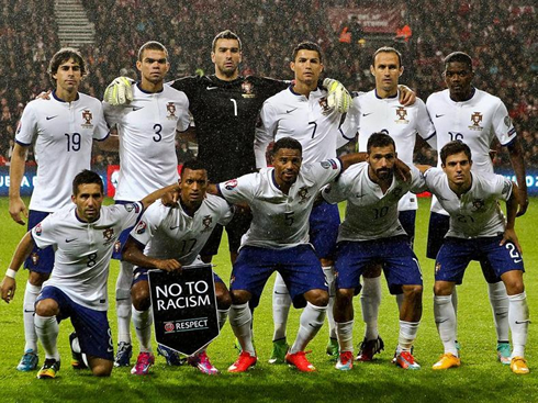 Portugal line-up in Denmark vs Portugal, at the EURO 2016 qualifiers