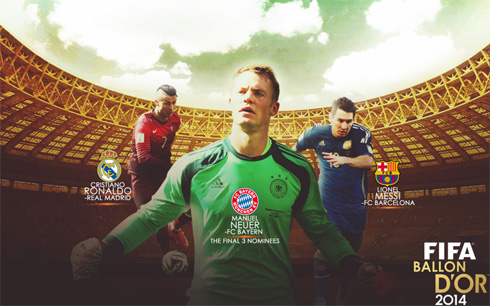 FIFA Ballon d'Or 2014, Ronaldo, Neuer and Messi