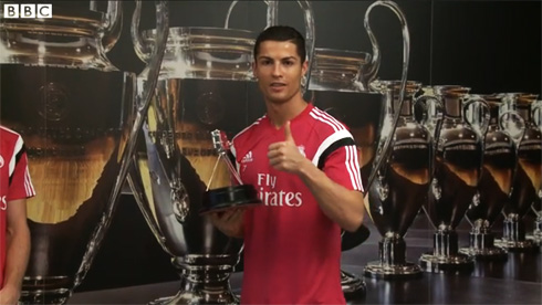 Cristiano Ronaldo receiving BBC award for the Overseas Sports Personality of 2014