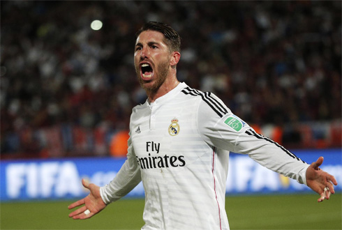 Sergio Ramos goal celebration, in the 2014 FIFA Club World Cup final