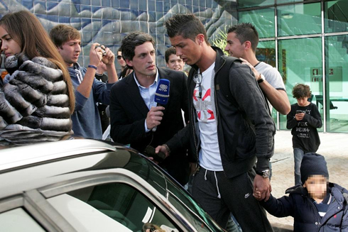 Cristiano Ronaldo and Irina Shayk, giving hands to Ronaldo son, during the Christmas and New Year's eve break, in 2012-2013