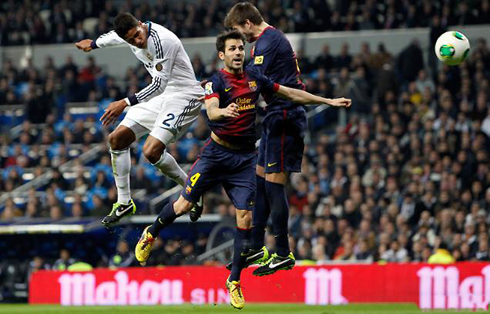 Raphael Varane header goal, in Real Madrid 1-1 Barcelona, for the Copa del Rey 2013