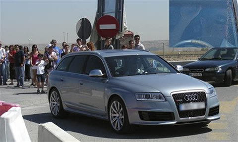 Cristiano Ronaldo driving an Audi RS6