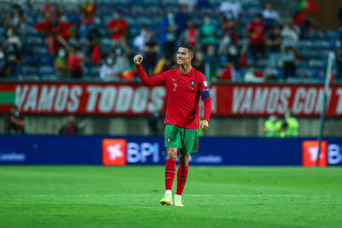 Cristiano Ronaldo celebrates goal for Portugal